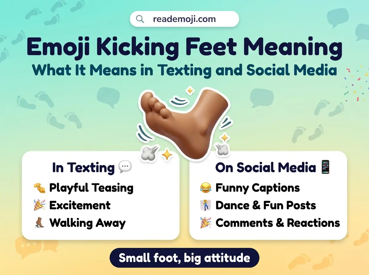 Emoji Kicking Feet 🦶🏽 Meaning