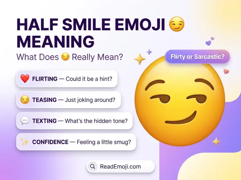 Half Smile Emoji 😏 Meaning