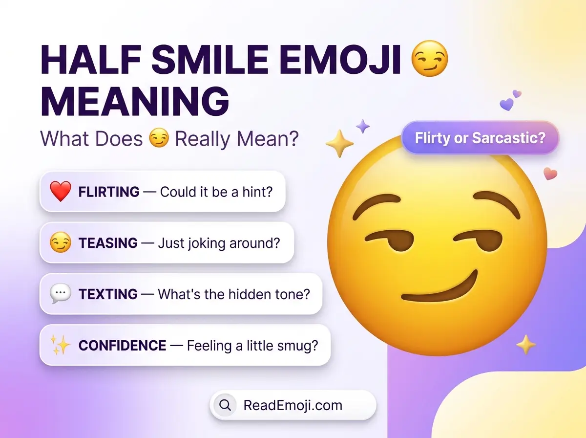 Half Smile Emoji 😏 Meaning